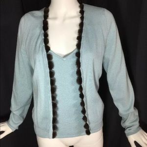 Byron Lars Beauty Mark Twin Set Cardigan Tank M